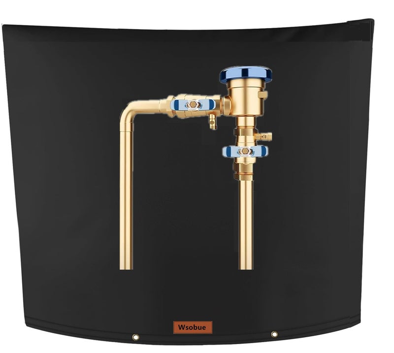 Wsobue Winter Pipe Insulation Cover 5F Insulated Backflow Preventer Freeze Protection Pump Cover SprinklerWellValve Head Cover Black 30W x30H - Image 2