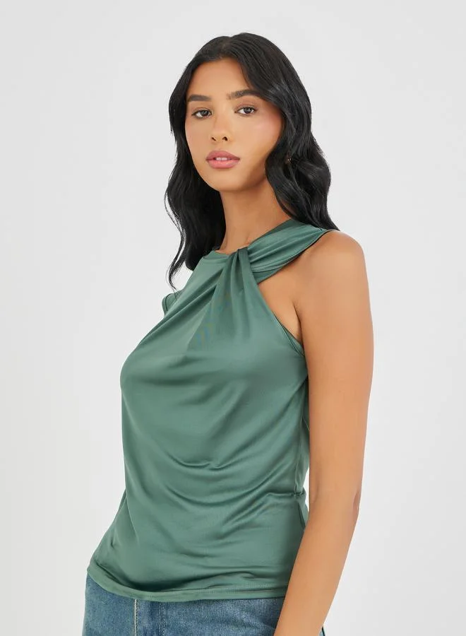 تايك تو تيشيرت ستايلي بدون أكمام بكتف مكشوف