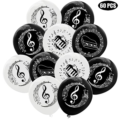 CupaPlay 60PCS Piano Notes Latex Balloons Party DecorationsPiano Notes Theme Party Supplies MusicMusicianBirthday Baby Shower Wedding Party Favors - Image 5