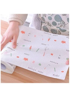 Reusable Washable Non-Woven Kitchen Towel Roll, Printed Non-Stick Kitchen Paper Roll, Special Dish Wiping Paper Towel, Cleaning Cloth (50 Wipes) Pack of 1