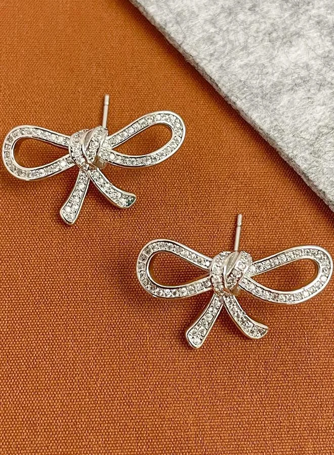 Take Two Take Two Bow Embellished Earrings