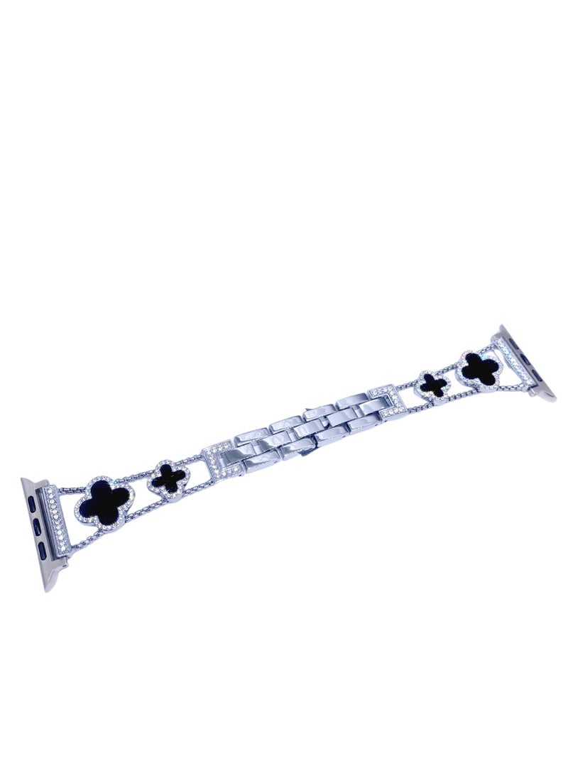 Y&D For Apple Watch 38/40/41MM Fashion Diamond Clover Metal Strap  - Image 1