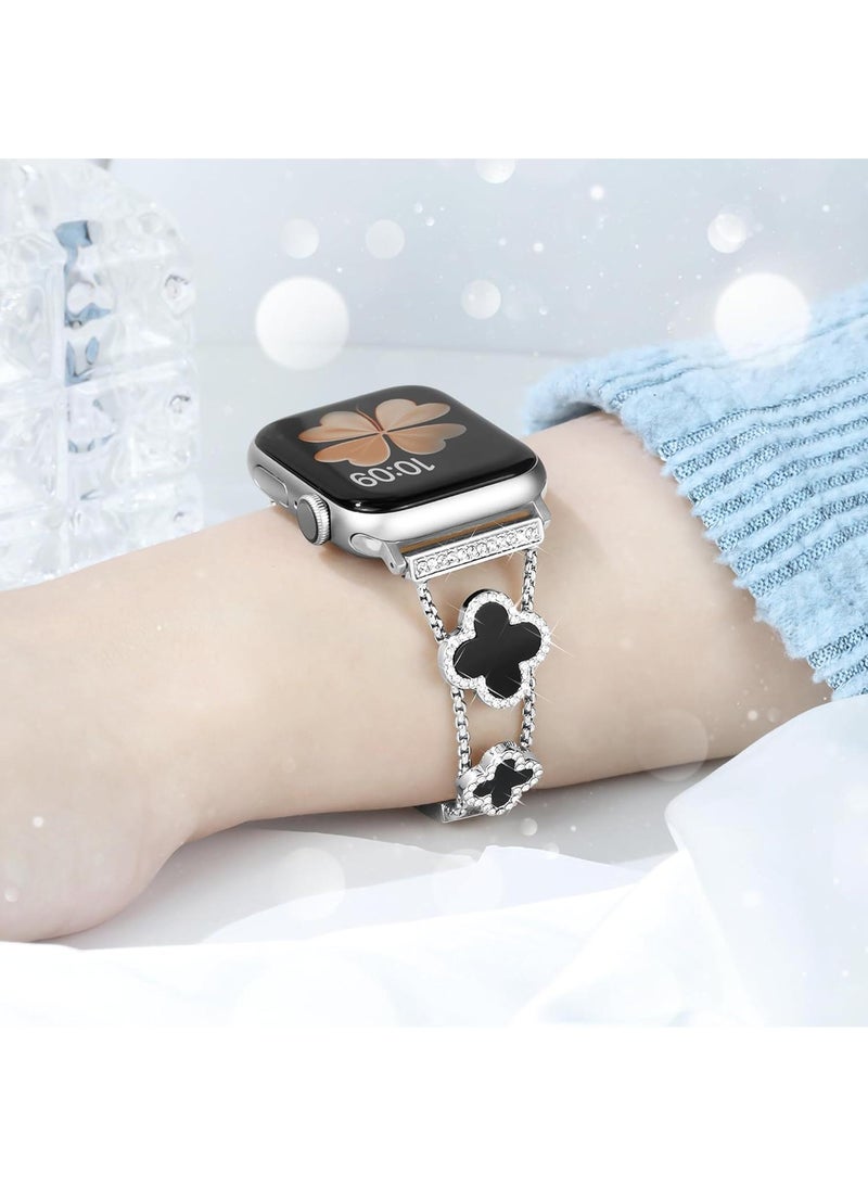 Y&D For Apple Watch 38/40/41MM Fashion Diamond Clover Metal Strap  - Image 5