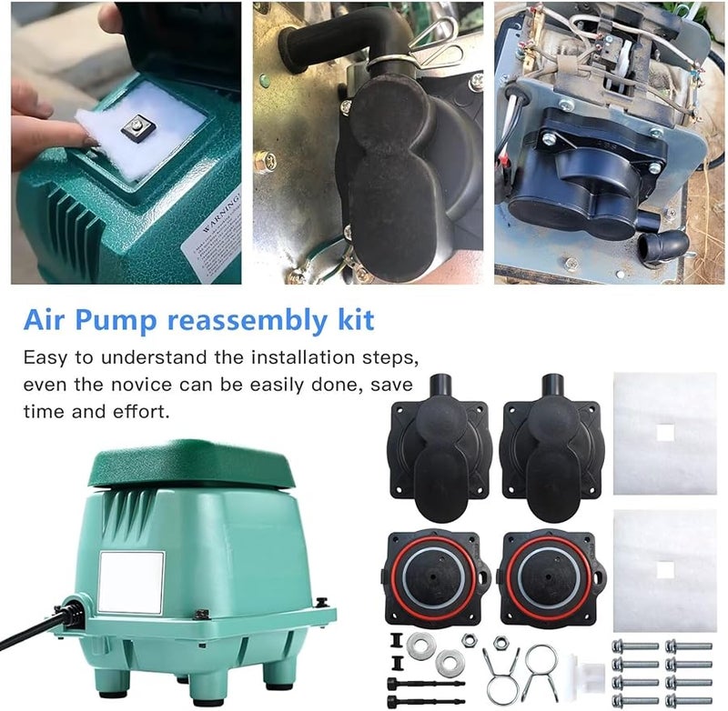 HP60 HP80 Air Pump Rebuild Kit for Aqua Safe AS500 Aqua Aire AA500 with White Switch - Image 4