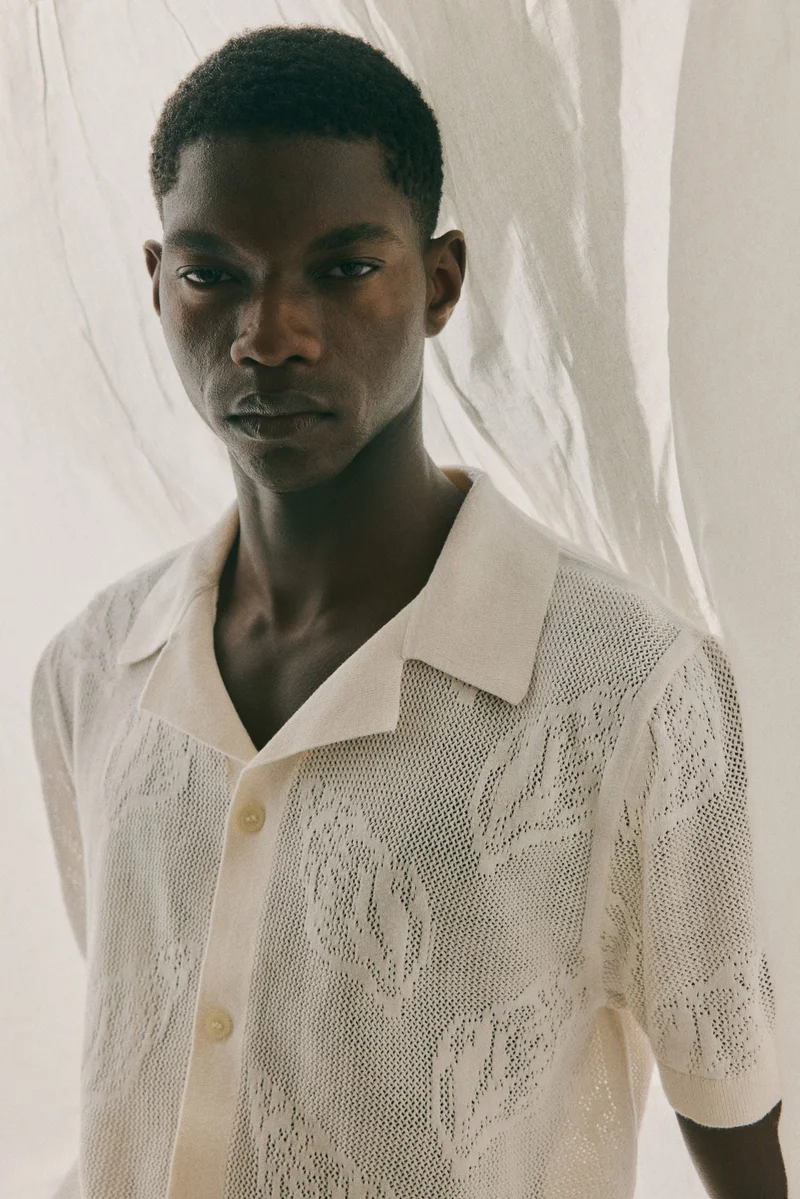 H&M Regular Fit Jacquard-knit resort shirt