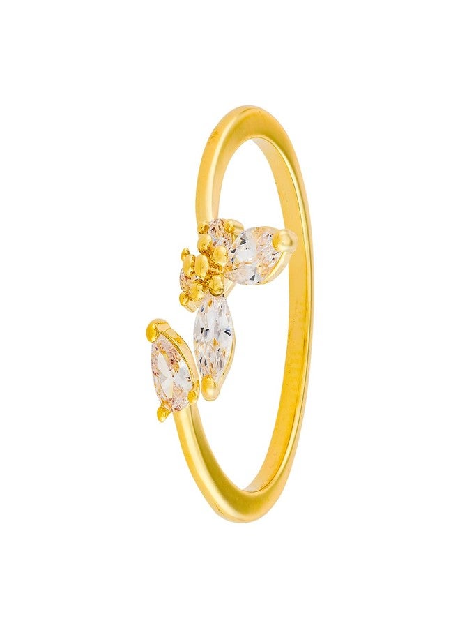 KUSHAL'S Fashion Jewellery White Gold Polished Copper Trendy Zircon Finger ring, Best for Casual Wear & Special Occasion - 455293 - Image 1