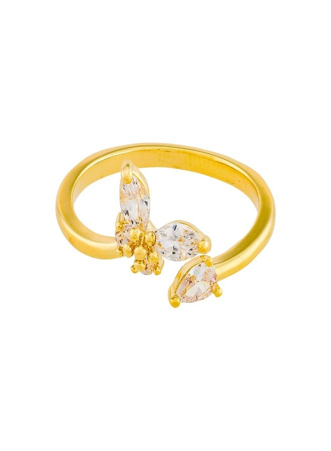 KUSHAL'S Fashion Jewellery White Gold Polished Copper Trendy Zircon Finger ring, Best for Casual Wear & Special Occasion - 455293 - Image 3