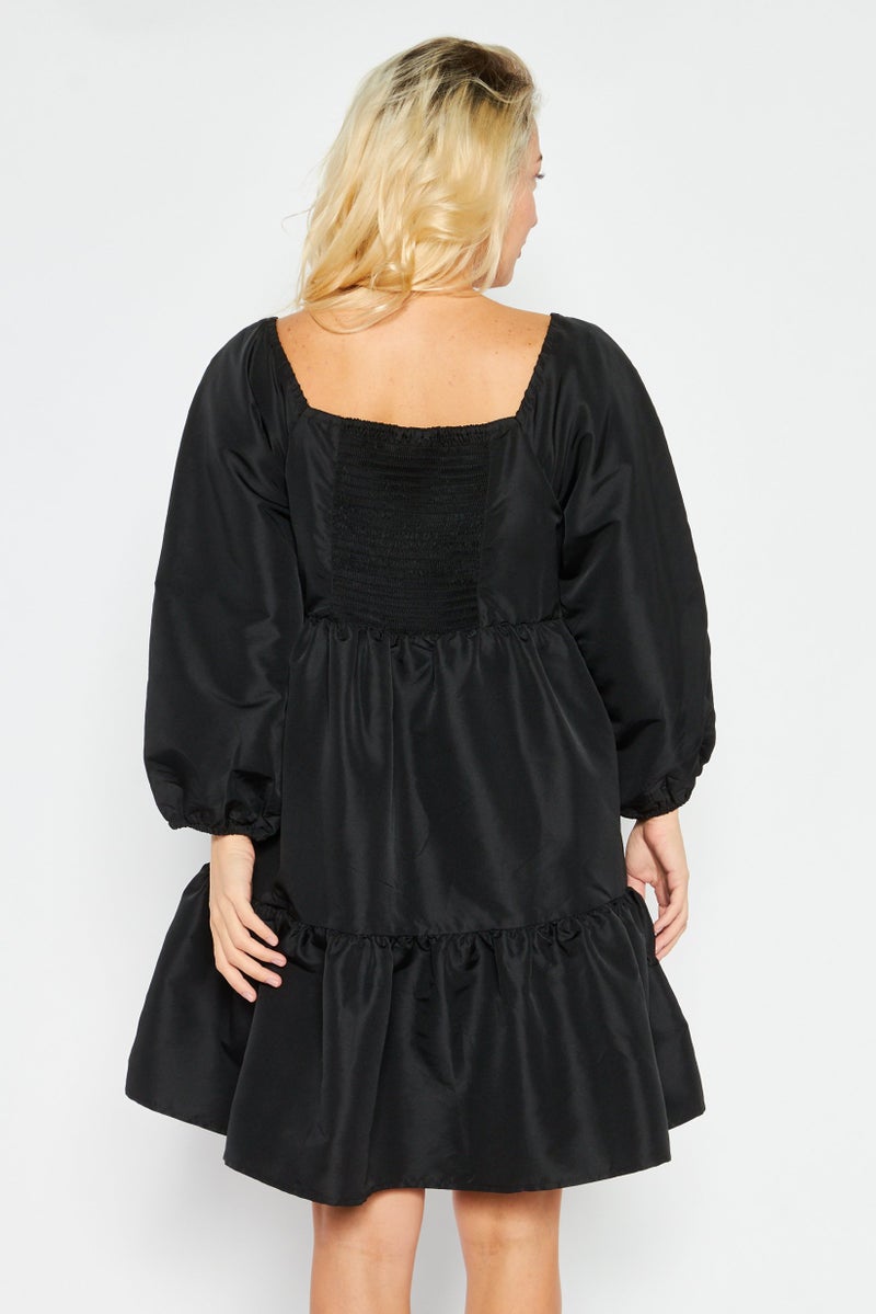 Levi's Women Solid Mini Dress, Black - Image 3