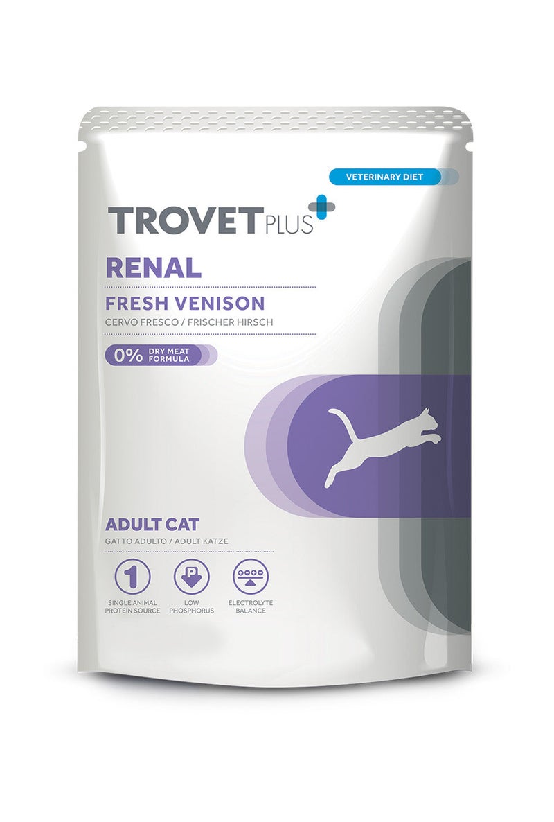 Trovet Trovet Plus Pouch Cat Renal Venison Veterinary Diets Wet Food 85g - Image 1