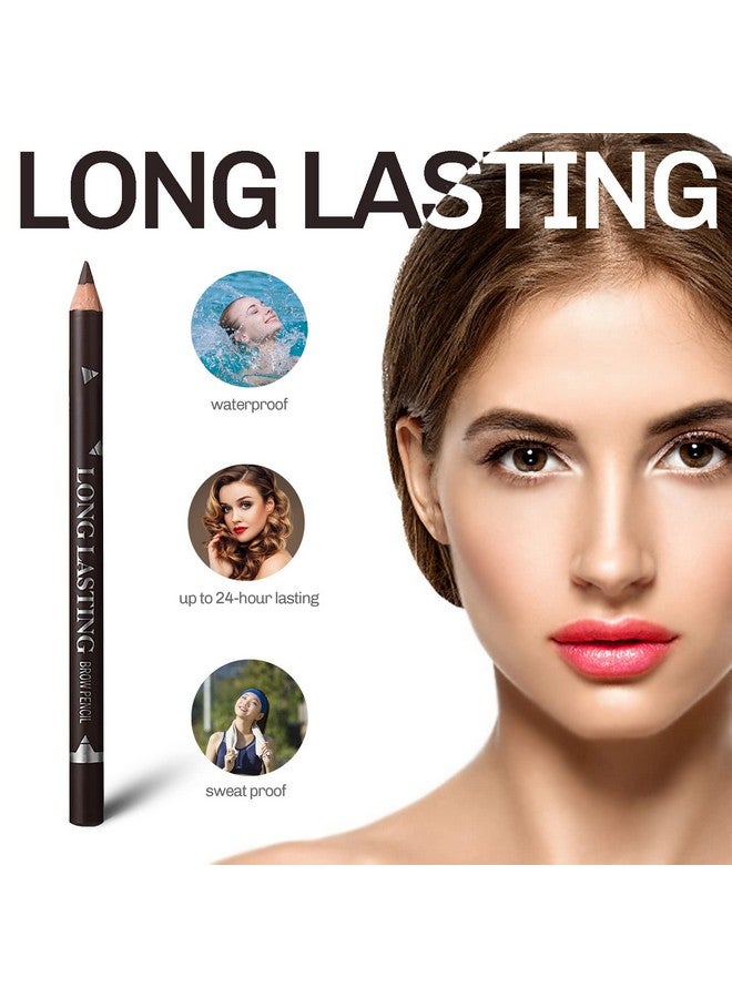 Sumeitang SUMEITANG 12 Pcs Dark Brown Eyebrow Pencil Eyeliner Makeup，Soft Textured，Easy to Color，Waterproof，Long Lasting Eyebrow Tint Pen for Fills in Sparse Areas and Gaps Create a Natural Eye Brow - Image 4