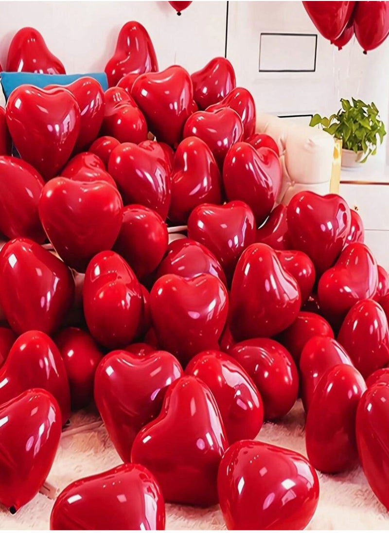 ماركة غير محددة - بالونات حمراء على شكل قلوب حمراء مكونة من ٢٠ بالون مناسبة للحفلات الرومنسية و ذكريات الزواج تعطي طابع انيق و رومنسي - Image 1