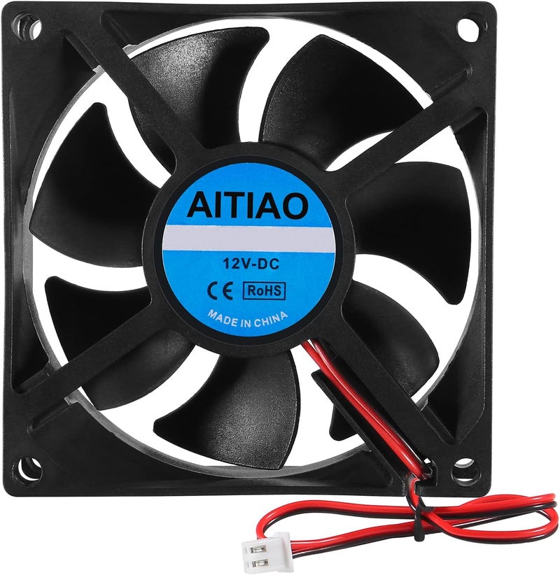 AITIAO 4PCS 8025 Dual Ball Bearing Quiet Computer Case Fan 12V DC 80mm 80mm 25mm High Speed Muffin Cooling Fans for 3D Printer Computer Case Fan CPU Coolers DIY Cooling Ventilation Projects - Image 3