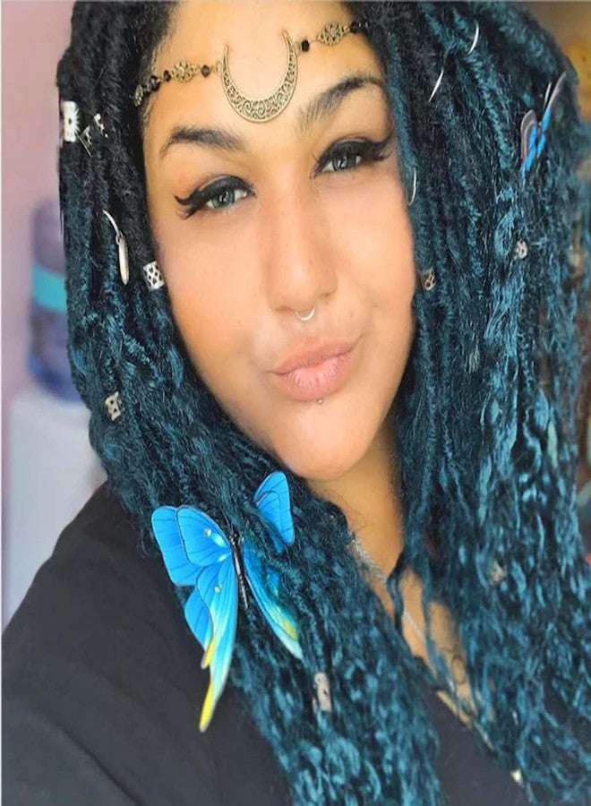 Obmyec Boho Head Chain Moon Headpieces Rhinestone Hair Chains Wedding Hair Accessories for Women and Girls (Black) - Image 2