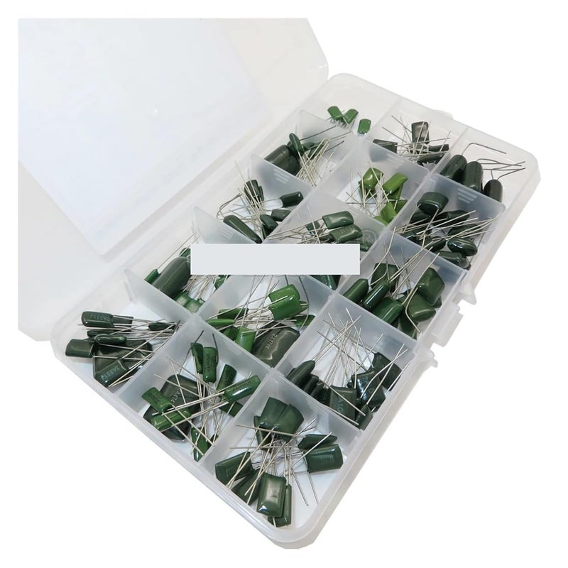 150 قطعة مجموعة مكثفات فيلم البوليستر 15 قيمة من 0.33 نانوفاراد إلى 820 نانوفاراد مكثفات متنوعة - Image 2