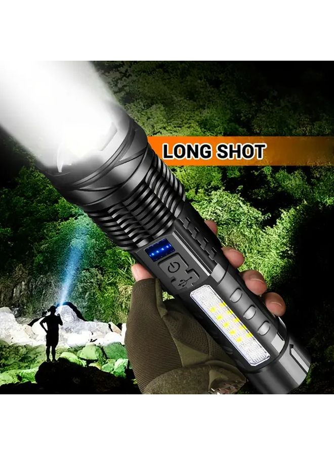 4 Packs High Power LED Flashlight Rechargeable Zoomable Long Distance USB Charging Portable Emergency Outdoor Camping Fishing Light - Image 3