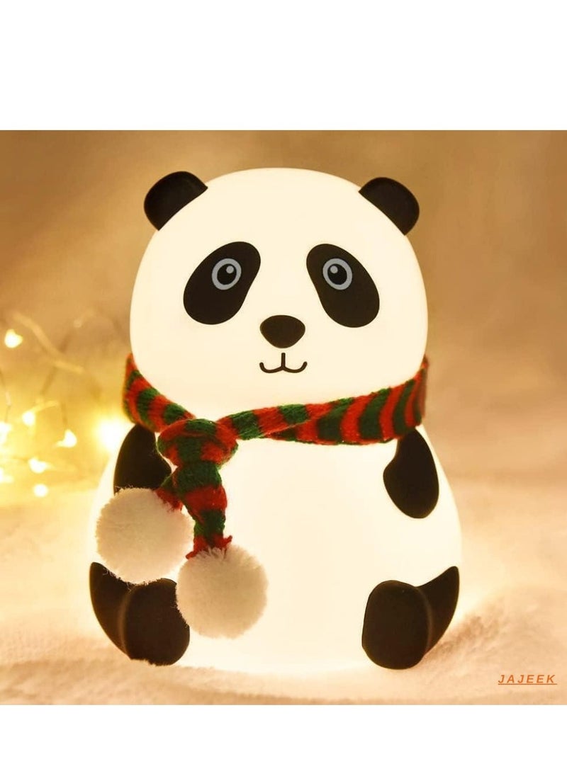 JAJEEK Night Light Panda Lamp – LED Silicone Touch Lamp with 7 Colors Changing, USB Rechargeable, Cute Panda Design for Kids Bedroom, Soft Glow Night Light (Multicolor) - Image 1