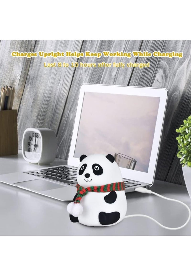 JAJEEK Night Light Panda Lamp – LED Silicone Touch Lamp with 7 Colors Changing, USB Rechargeable, Cute Panda Design for Kids Bedroom, Soft Glow Night Light (Multicolor) - Image 5