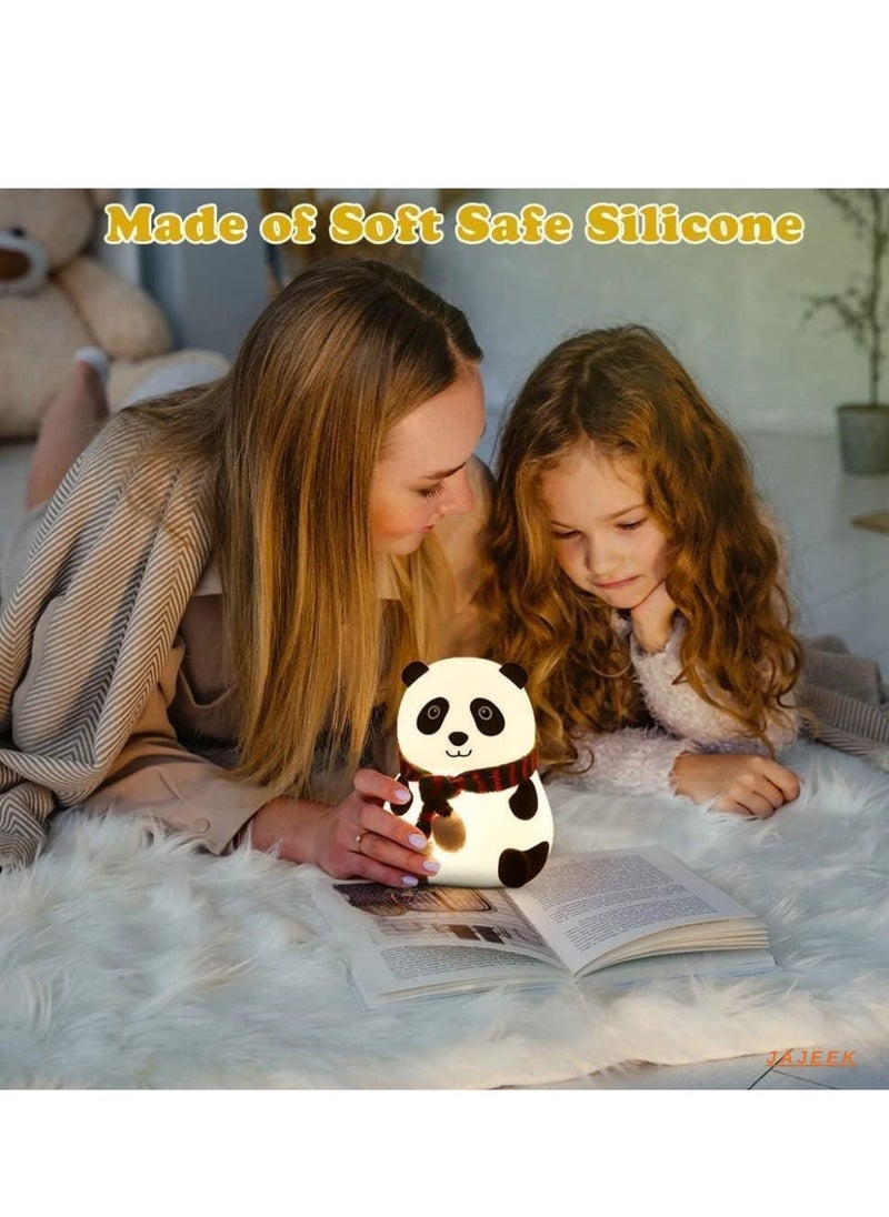 JAJEEK Night Light Panda Lamp – LED Silicone Touch Lamp with 7 Colors Changing, USB Rechargeable, Cute Panda Design for Kids Bedroom, Soft Glow Night Light (Multicolor) - Image 2