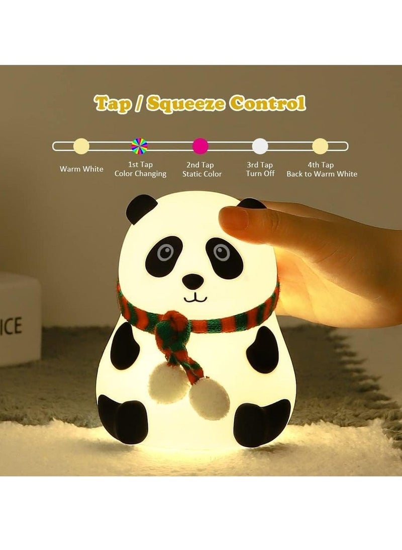 JAJEEK Night Light Panda Lamp – LED Silicone Touch Lamp with 7 Colors Changing, USB Rechargeable, Cute Panda Design for Kids Bedroom, Soft Glow Night Light (Multicolor) - Image 3