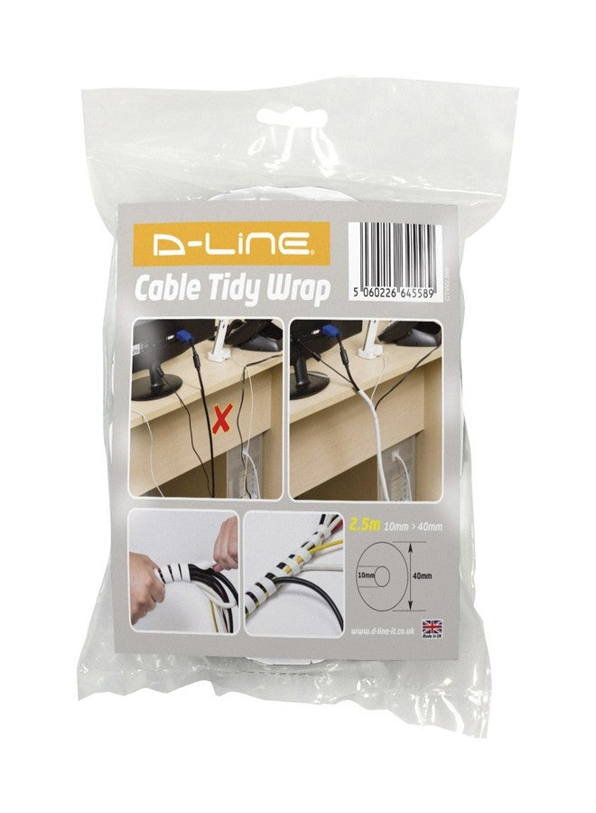 D-Line CTW2.5W - Cable Tidy Wrap 2.5m x 10-40mm dia. White - Image 5