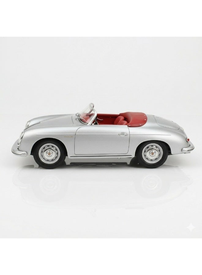 Welly 1:24 Scale Porsche Diecast Model Car - Classic Silver Vintage Replica with Red Interior - Image 5