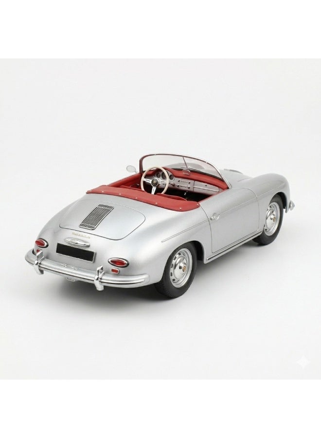 Welly 1:24 Scale Porsche Diecast Model Car - Classic Silver Vintage Replica with Red Interior - Image 4
