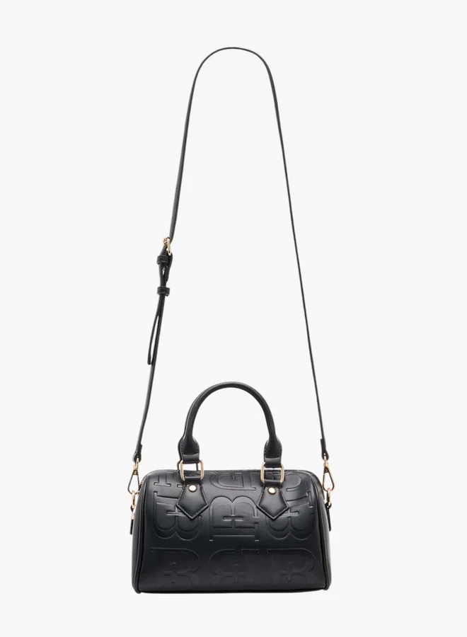 Flora Bella By Shoexpress Women's Monogram Print Duffel Bag with Double Handles and Zip Closure