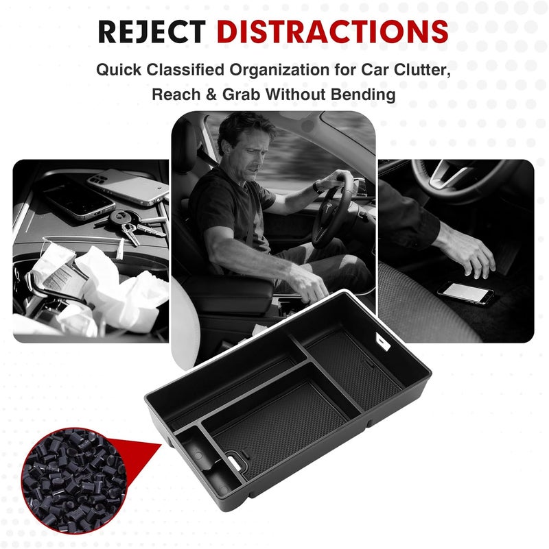 Autorder Center Console Organizer for 2022 2023 2024 2025 Lexus NX NX 250/NX 350/NX 350h 450h+ Accessories Armrest Storage Box Secondary Insert Tray with Anti-Slip Mat - Image 5