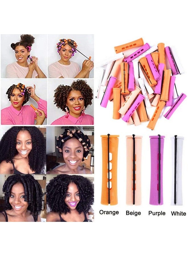 Alimiriam 40Pcs Perm Rods Set For Natural Hair 4 Sizes Cold Wave Rods Hair Rollers For Women Hair Curling Rods For Long Medium Small Hair Curler Styling Diy Hairdressing Tools（Orange+Beige+Purple+White） - Image 3