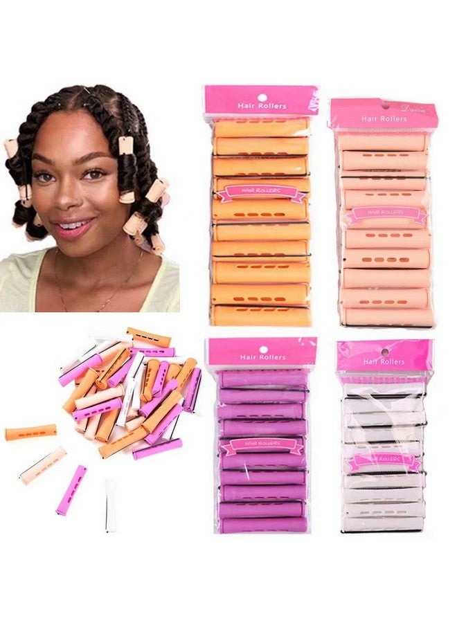 Alimiriam 40Pcs Perm Rods Set For Natural Hair 4 Sizes Cold Wave Rods Hair Rollers For Women Hair Curling Rods For Long Medium Small Hair Curler Styling Diy Hairdressing Tools（Orange+Beige+Purple+White） - Image 2