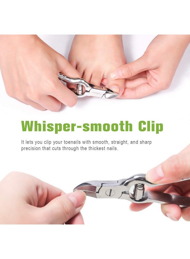 BEZOX Heavy Duty Podiatrist Toenail Clippers for Thick and Ingrown Nails, Stainless Steel Toe Nail Clipper, Pordiatry Ingrwon Toenail Tools - Silver - Image 5
