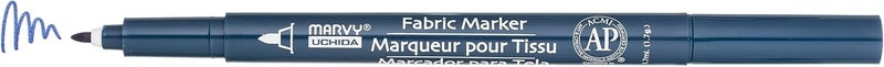 Uchida Marvy Fine Point Fabric Marker in Navy - Perfect for Fabric Art and Embellishments - Image 2