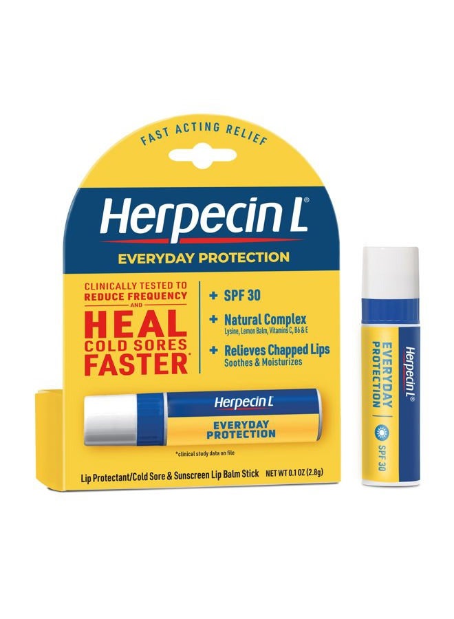 Herpecin L Lip Balm Stick 30 SPF 0.1 Ounce Tube Cold Sore Sun & Fever Blisters and Chapped Lips Relief Lip Balm with SPF30 and Lysine - Image 1