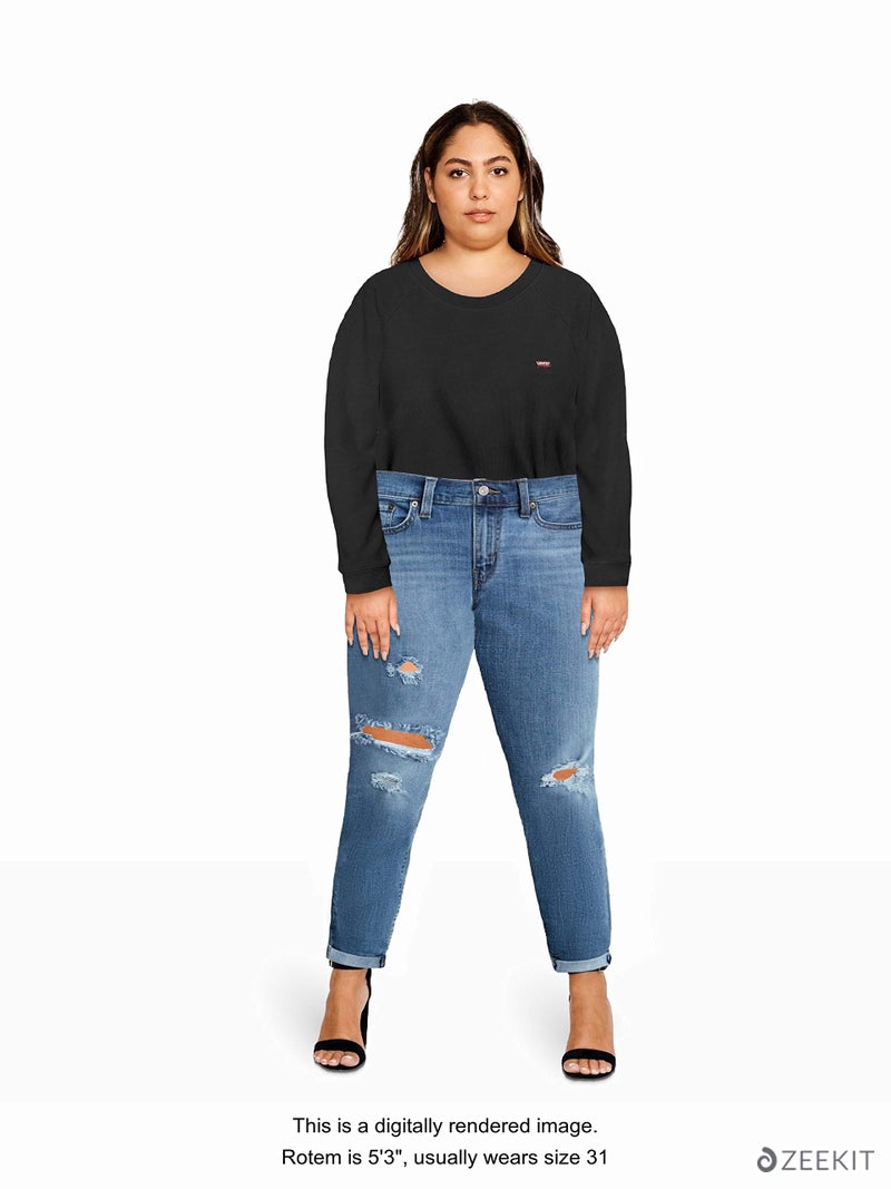 Levi's جينز لي فيز النسائي الجديد بوي فريند، أزرق هاواي، 31 (الولايات المتحدة 12) - Image 3