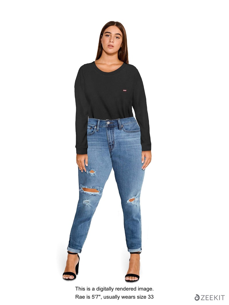 Levi's جينز لي فيز النسائي الجديد بوي فريند، أزرق هاواي، 31 (الولايات المتحدة 12) - Image 4