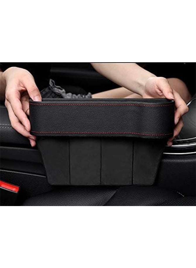 Loquat Car Seat Pockets Leather Car Console Side Organizer Seat Gap Filler Catch Caddy with Non-Slip - Image 3