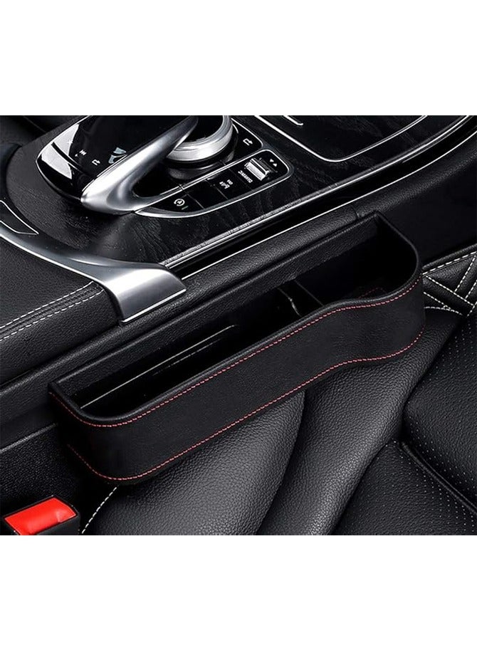 Loquat Car Seat Pockets Leather Car Console Side Organizer Seat Gap Filler Catch Caddy with Non-Slip - Image 2