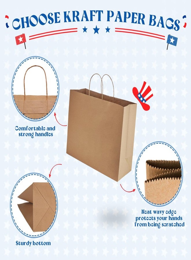MESHA Large Brown Paper Bags with Handles 16x6x12 Inch 25 Pack Gift Shopping Bags Large Craft Bag Kraft Bag for Small Business - Image 4