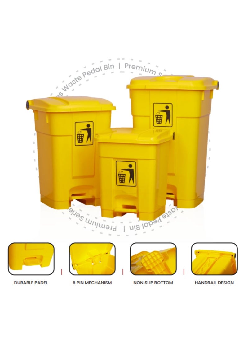 KAPGGRILA KAPGGRILA Kausta BioHazardBioMedical Waste Dustbin 16 L Blue Yellow Red Pack of 3 With 15 Pcs Bio Hazard Bags Free  - Image 5