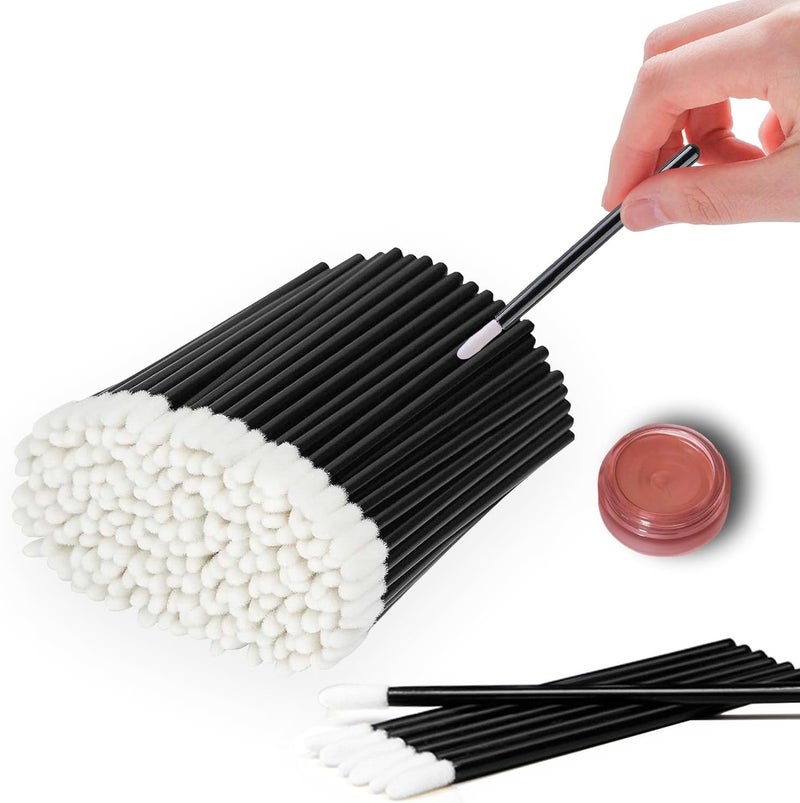 ELESDA 100PCS Lip Applicators Disposable, Lips Wands Lip Brush Applicator Lipstick Brush Lip Gloss Applicator Mascara Brush Makeup Tool, Black - Image 1