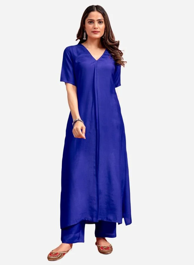 KASYA Women Solid Muslin Top and Pants Co-Ords