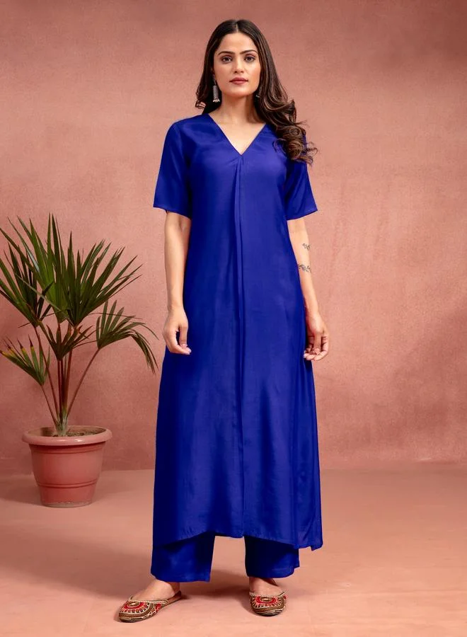 KASYA Women Solid Muslin Top and Pants Co-Ords