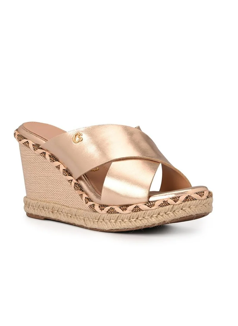 Golden Wedge Sandal Gold