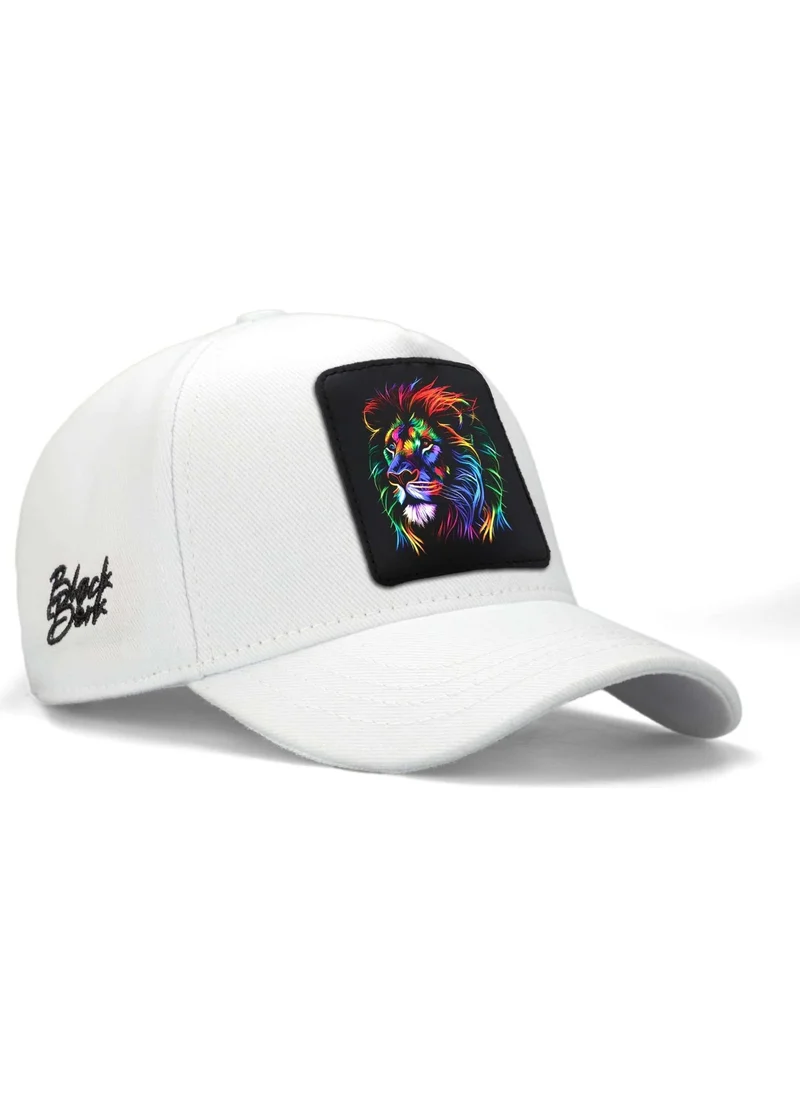 Black Börk BlackBörk V1 Kids Baseball Colored Lion - White Children's Hat (Cap) with 15 Code Logo