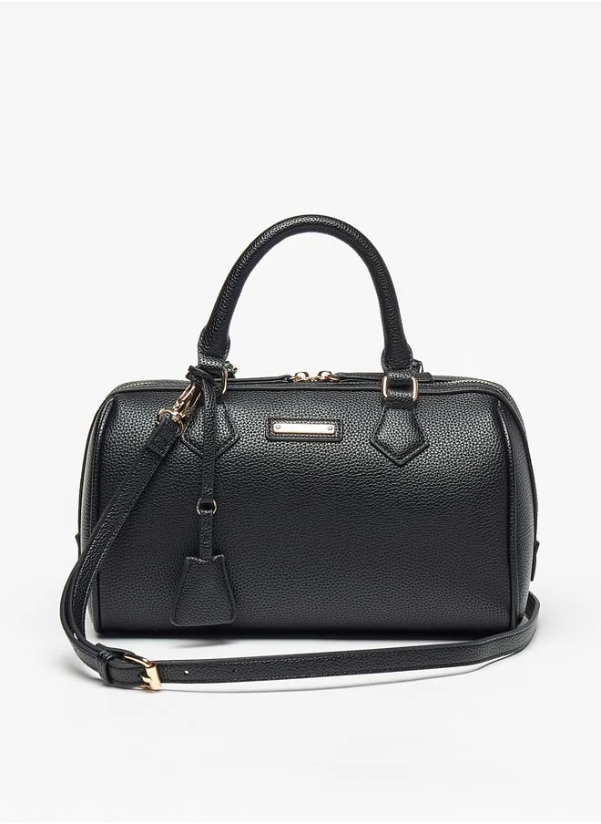 Celeste Textured Duffel Bag with Detachable Strap and Zip Closure