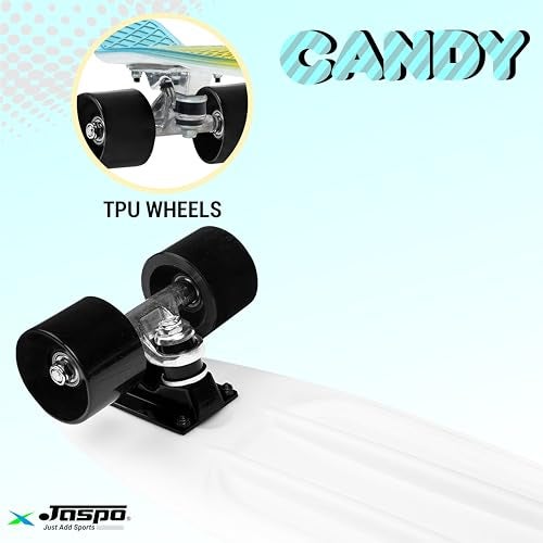 Jaspo Candy Penny Skateboard for Kids,Teens, Adults, Aluminium Trucks, Fibre Deck,Knurl Design, Age Group Above 5 Years, Lightweight, Dual Colour (Yellow & Blue, TPU Wheels (22x6 inches)) - Image 3