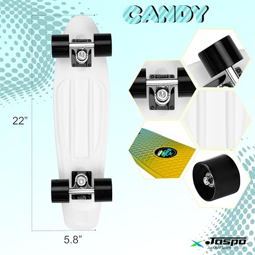 Jaspo Candy Penny Skateboard for Kids,Teens, Adults, Aluminium Trucks, Fibre Deck,Knurl Design, Age Group Above 5 Years, Lightweight, Dual Colour (Yellow & Blue, TPU Wheels (22x6 inches)) - Image 5