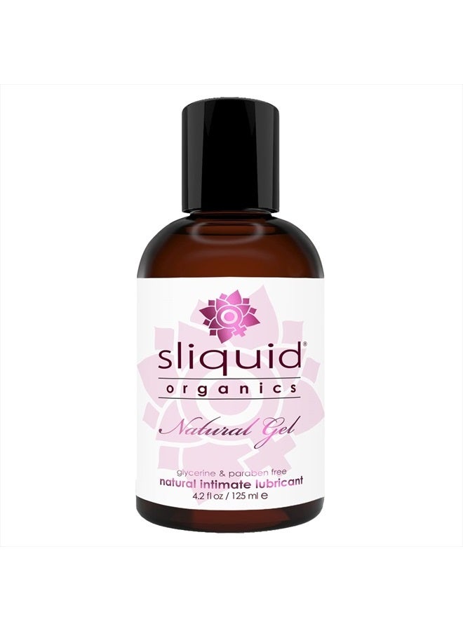 Sliquid Organics Water-Based Lube - Aloe Vera Leaf Infused with Organic Oils & Botanicals, Natural Lubricating Gel for Women/Men/Couples, Unscented, 4.2 Fl Oz  - Image 1