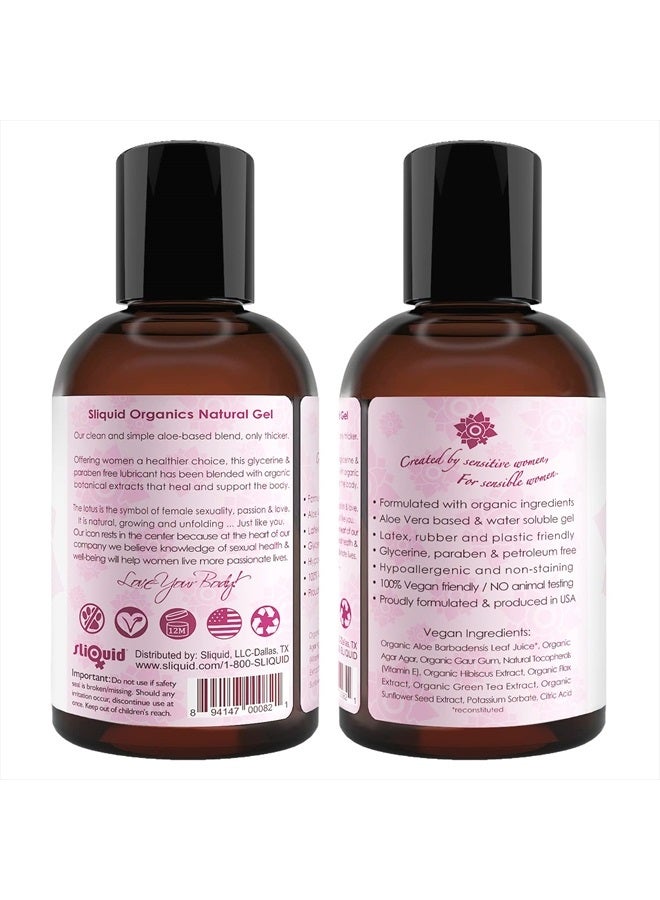 Sliquid Organics Water-Based Lube - Aloe Vera Leaf Infused with Organic Oils & Botanicals, Natural Lubricating Gel for Women/Men/Couples, Unscented, 4.2 Fl Oz  - Image 2