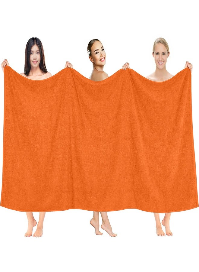 RIVERSIDE Pack of 1 Jumbo Bath Sheet 40 x 80 Inches - Extra Large Bath Towel, Super Soft & Highly Absorbent, 100% Cotton Quick Dry, Perfect to Wrap Yourself in - Orange - Image 2